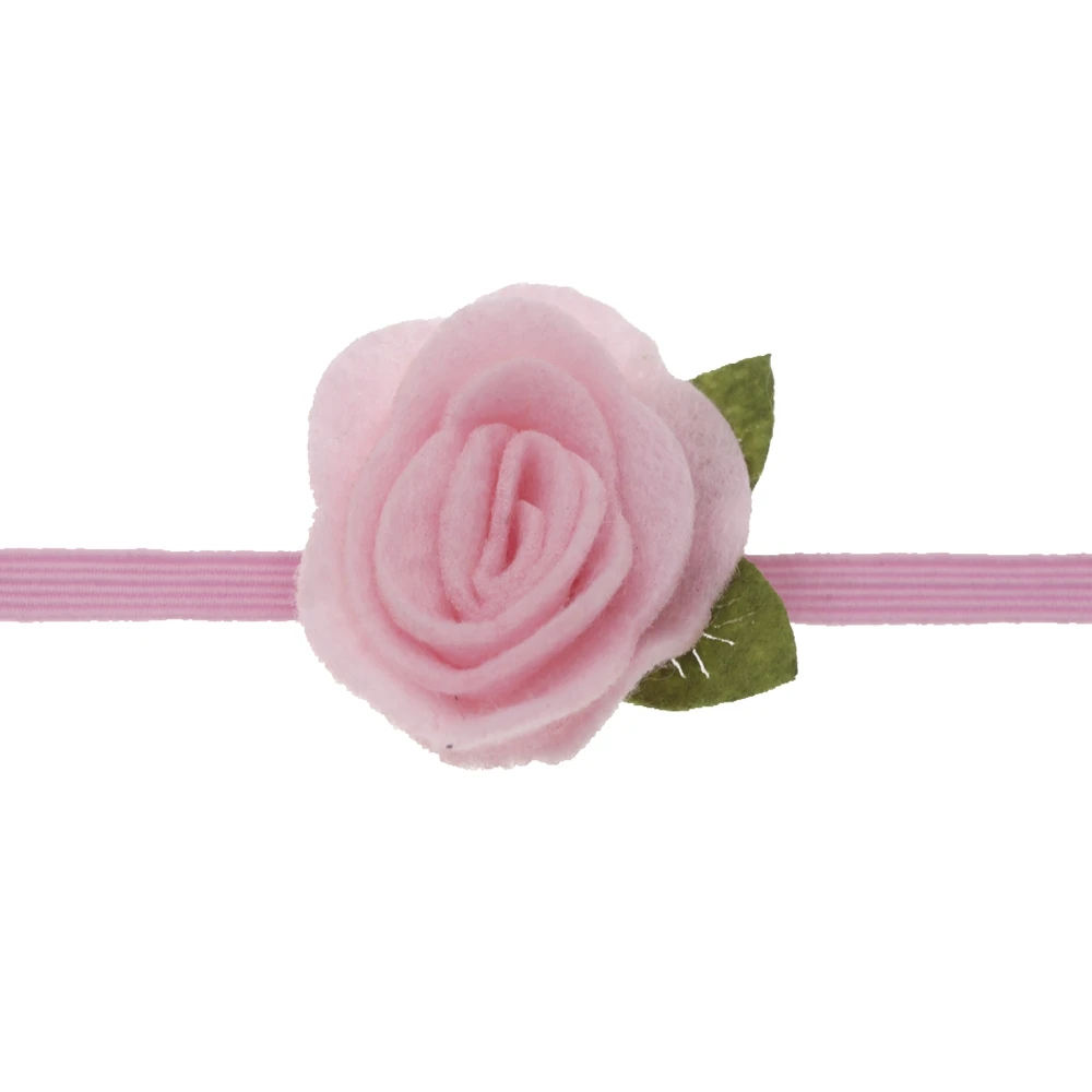 baby Headbands Felt Flower Crown Headband Girls Rose Leaves Elastic hair band Kids Photography Props baby Hair Accessories