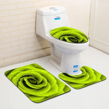 

Bath Mat 3PCS/SET for Bathroom Home Decor Foot Rug Microfiber Bath Carpet Lid Toilet Cover