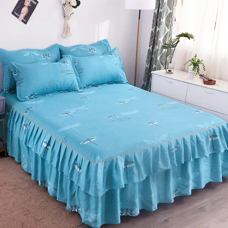 Bed cover with skirt Simmons чехол для матраса юбка алоэ-как хлопок двойной кровати юбка корейский стиль простыни гофрированные кровать юбка комплект Матрас протектор - Цвет: Bed cover with skirt