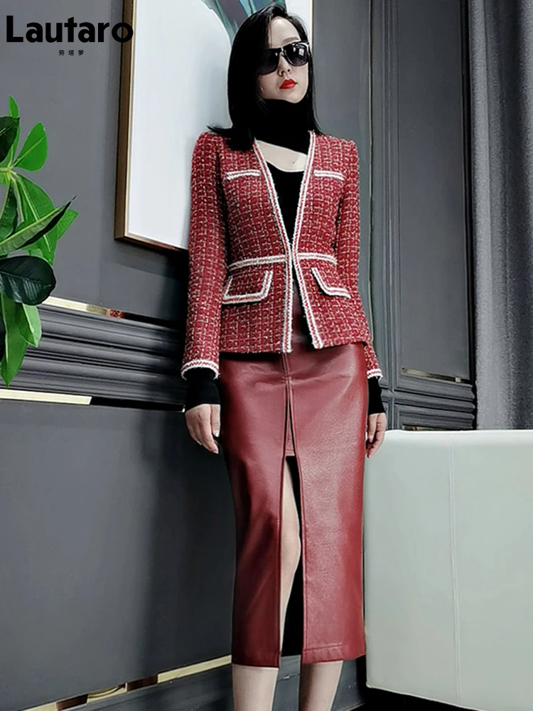 Lautaro Gonna lunga a tubino in morbida ecopelle da donna con