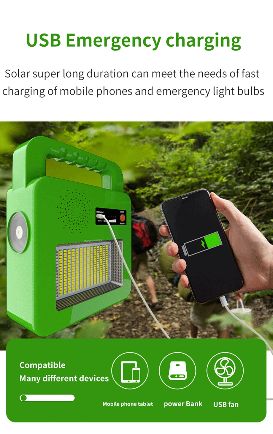 Solar Lantern Outdoor Light Emergency Light Multifunctional Music Lantern Warning Light Home Camping Stand  USB Handheld Spotlig solar led lights outdoor