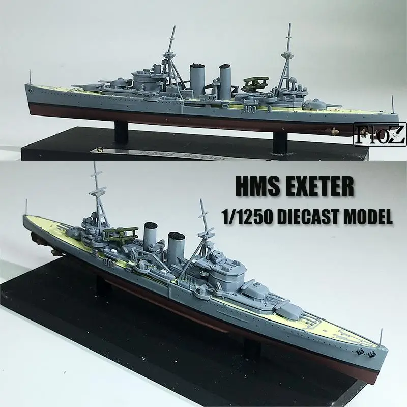 WWII BRITISH HMS EXETER 1/1250 diecast model York-class heavy cruiser |