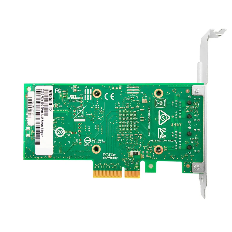 Ceacent AN8550-T2. X550T2BLK X550-T2 PCI-E X4 10G Ethernet серверный адаптер двухпортовый RJ45 конвергентный сетевой адаптер