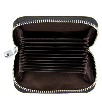 

First Layer Cowhide Organ Card Case RFID Anti-theft Lady Card Holder Men Card Case Multifunctional Zipper Small Wallet