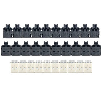 

10Pcs DIY USB 2.0 Connector Plug A Type Male 4 Pin Assembly Adapter Socket Solder Type Black Plastic Shell For Data Connection