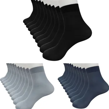 

10 Pairs Bamboo Fiber Ultra-thin Elastic Silky Short Silk Stockings Men Socks Socks Bamboo Fiber Elastic Silky Short Socks