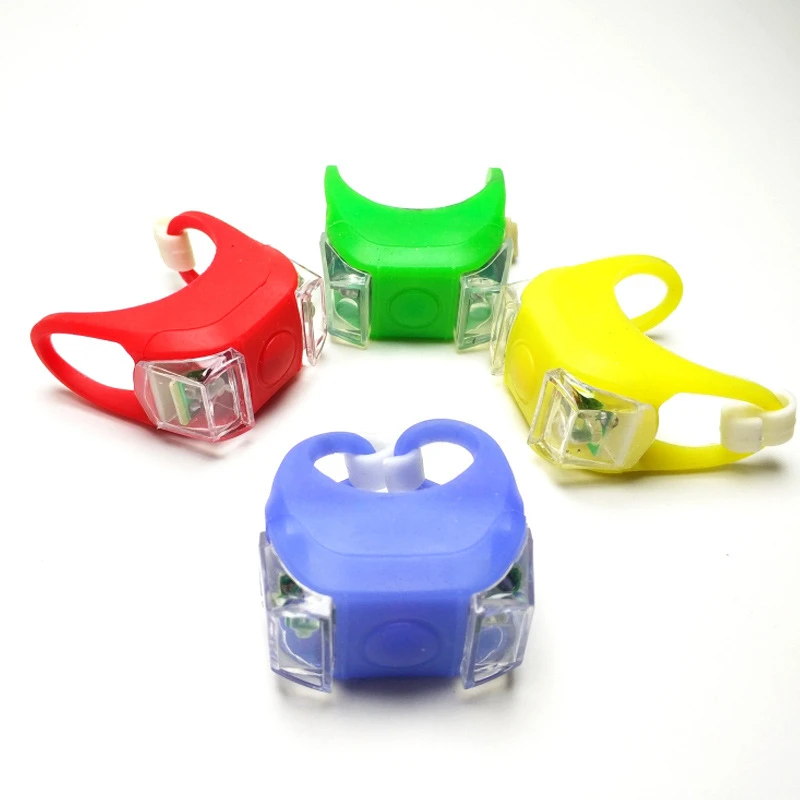 LED Bicycle Bike Light Silicone Waterproof Double LED Frog Tail Light Outdoor Night Riding Safety Warning Light Bike Accessories