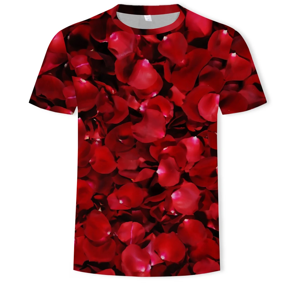 Новая весенняя Красивая Повседневная футболка с цветочным принтом для мужчин/женщин, летние футболки, быстросохнущие футболки с 3D принтом, топы, модные топы