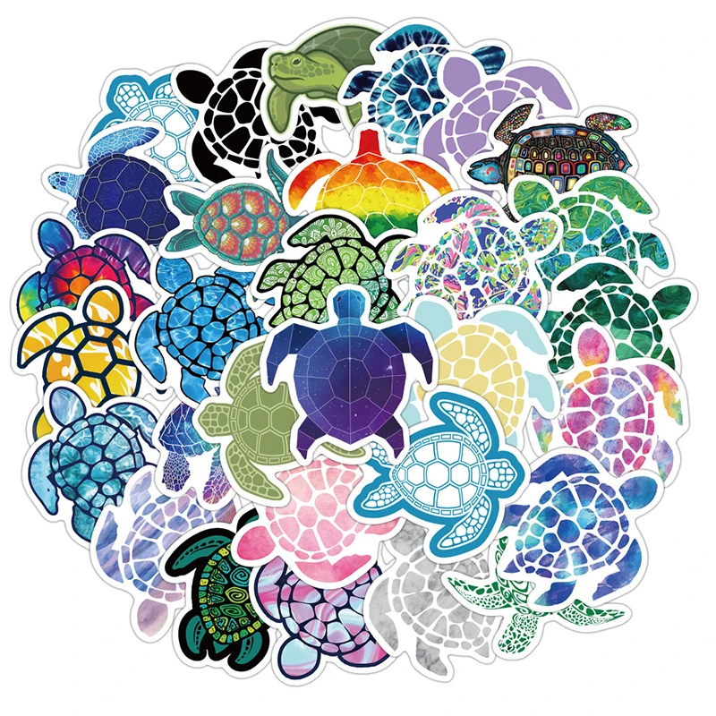 40 шт красочные морские наклейки с черепахой милая маленькая черепаха наклейка