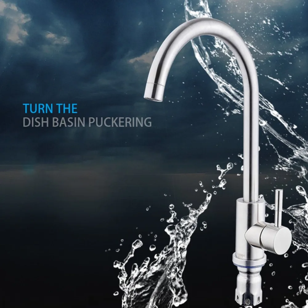 Stainless Steel Kitchen Instant Heating Faucet Rotatable Hot Cold Dual-use Fast Heating Tap Shower Valve