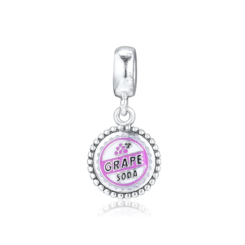 

QANDOCCI DIY Fits for Pandora Charms Bracelets Grape Soda Beads 100% 925 Sterling-Silver-Jewelry Free Shipping