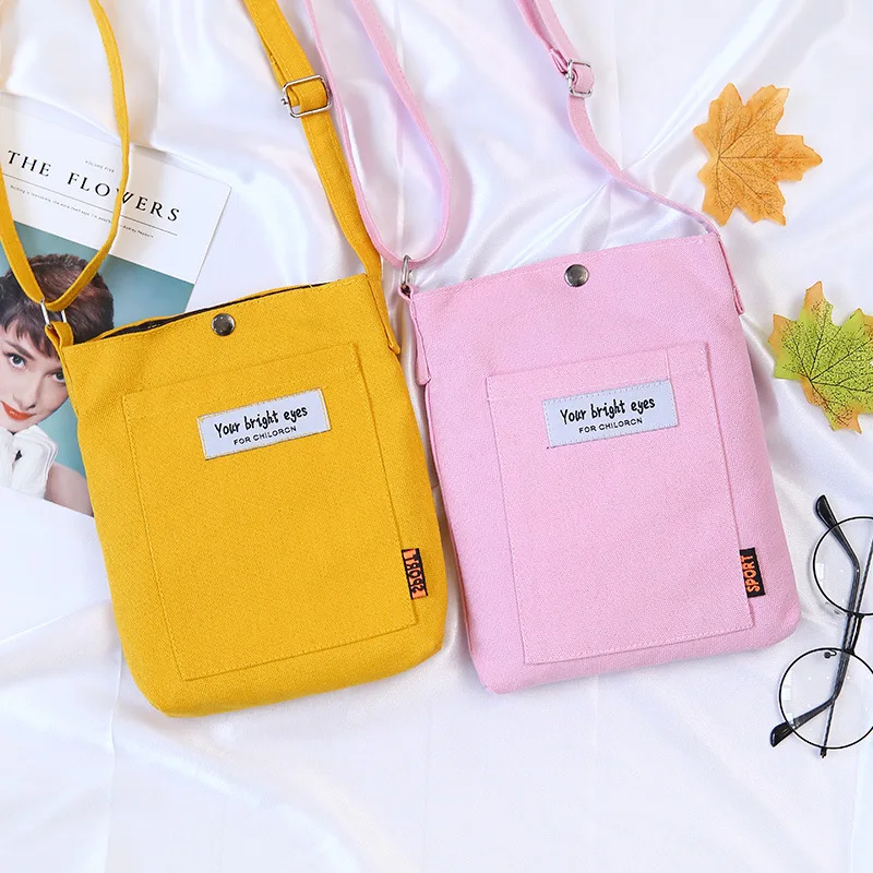 

Korean plain canvas Single Shoulder Handbag