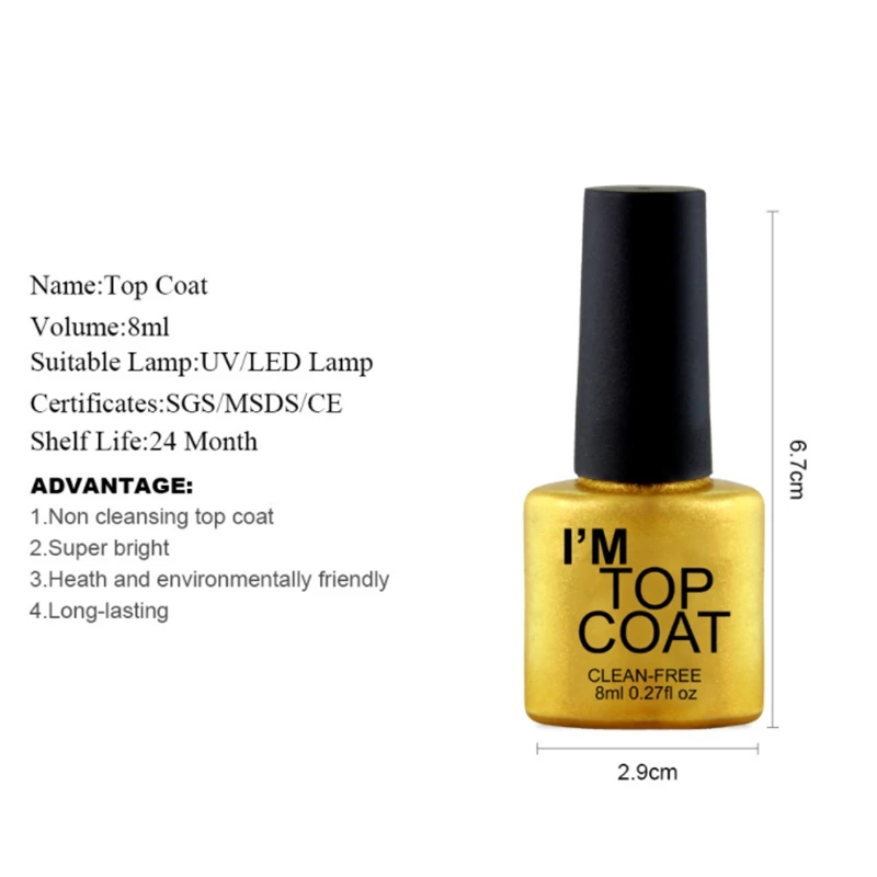 Verntionuv Gel topcoat Bottom Seal Set Bottom Makeup Cover Soak Led Gel Paint Lucky Set Extended Nail Gel