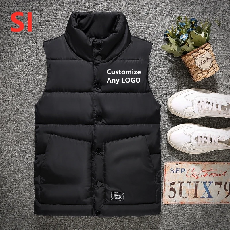 SI бренд для мужчин без рукавов утепленная тонкая куртка зима сплошной цвет вниз жилет теплый Готический удобный Классический Аниме Ретро Топы