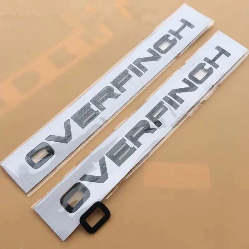 Хромированная черная карбоновая эмблема с буквами для Range Rover OVERFINCH, значок, автомобильный Стайлинг, переоборудование капота, задний багажник, Нижний Бампер, наклейка