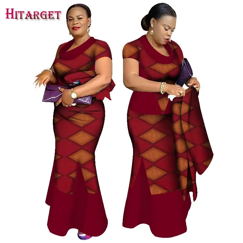 Hitarget Новые африканские модные подходящие комплекты юбок женские комплекты ручной работы в африканском стиле традиционная одежда размера плюс WY1631