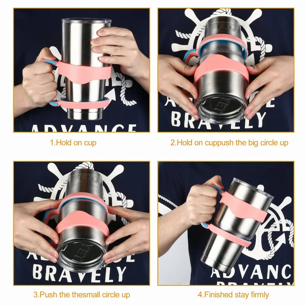 Розовый+ синий ручной держатель пластиковые чашки ручка для YETI 30 унц. Rambler tumbler ручка для 30 унций Yeti чашки кружки два кольца
