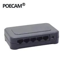 Мини настольный компьютер 5 Порты и разъёмы Быстрый коммутатор для сети Ethernet, концентратор локальной сети 10/100 Мбит/с RJ45 DC 5v США ЕС переходник Питание переключатели