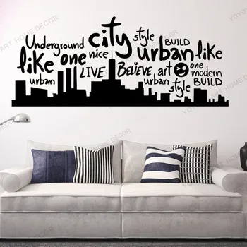 

Self-adhesive Urban City Wallpapers Skyline Night City Wall Sticker Skyscraper Interior Home Wall Graphics Removable Decor rb-25