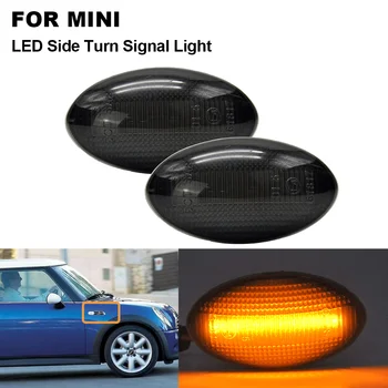 

2PCS Amber Car LED Side Marker Smoked Lamp Light Side Indicator For BMW MINI Cooper R50 2002-2006 R52 2004-2008 R53 2002-2006