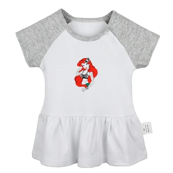 

Cute Cartoon Princess Ariel Rebel Greek Siren Ariel Newborn Baby Girls Dresses Toddler Infant Cotton Clothes