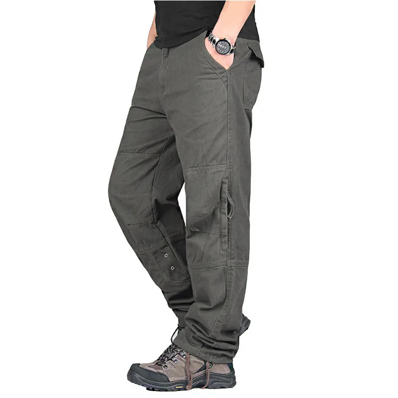 Брюки карго мужские весенне-осенние повседневные хлопковые длинные брюки уличная армейские прямые брюки джоггеры военные тактические брюки