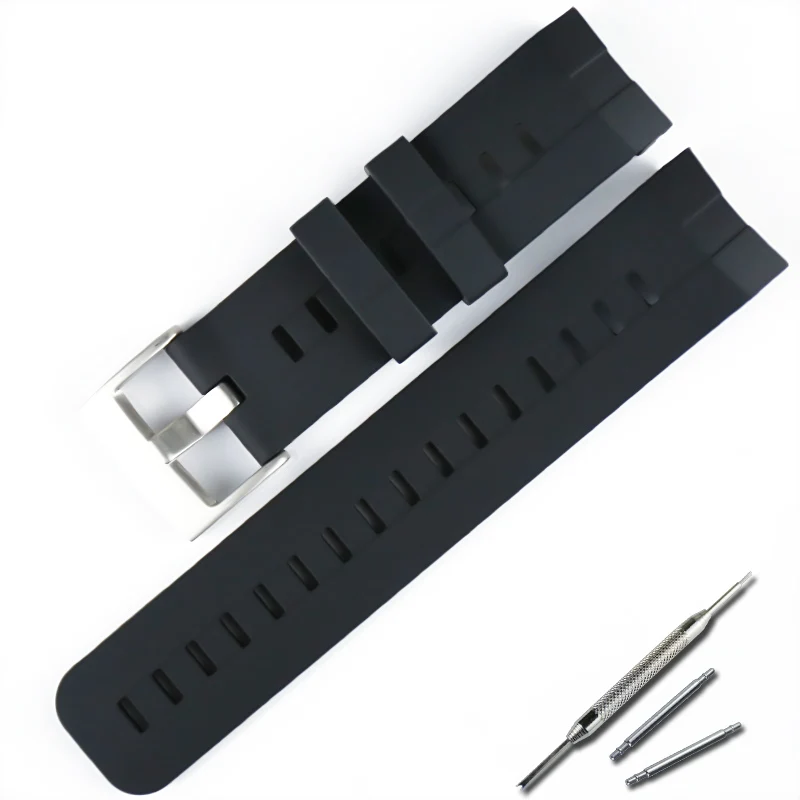 Black silver buckle Аксессуары для наручных часов, резиновый ремешок для наручных часов Suunto Spartan sport - Цвет ремешка: Black silver buckle