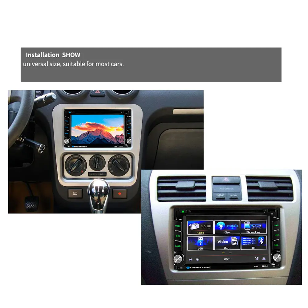 

Car Radio 6.2 Inch Digital Touchscreen Mp5 DVD Players Gps Navigation LCD Contact Screen Multimedia Bluetooth Usb Player 6202
