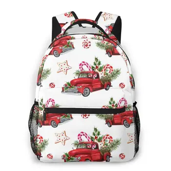 

OLN Backpack Women Shoulder Bag For Teenage Girls Watercolor Christmas Trunk Bagpack Female Ladies School Backpack