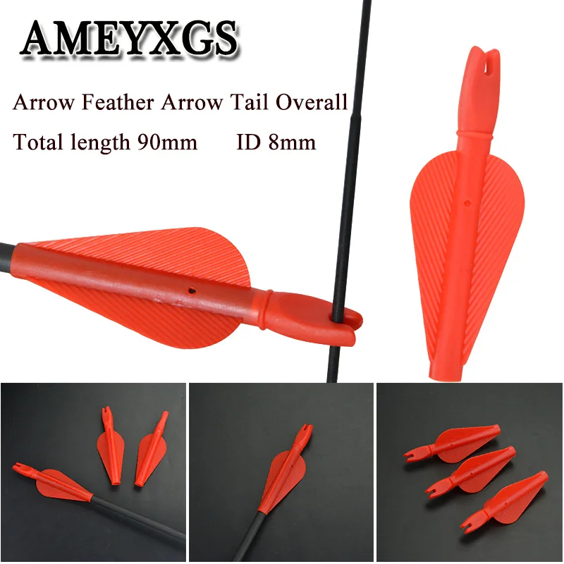 

20/50pc Arrow Feather Arrow Tail ID 8mm plastic Arrow Vanes DIY Wooden/Fiberglass/Carbon Arrow Shooting Archery Accessories