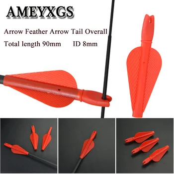 

20/50pc Arrow Feather Arrow Tail ID 8mm plastic Arrow Vanes DIY Wooden/Fiberglass/Carbon Arrow Shooting Archery Accessories