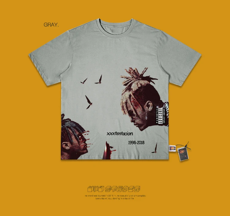 Ins Studio Xxxtentacion юбилейный Фонд футболка с короткими рукавами очень фея западный стиль настоящая одежда