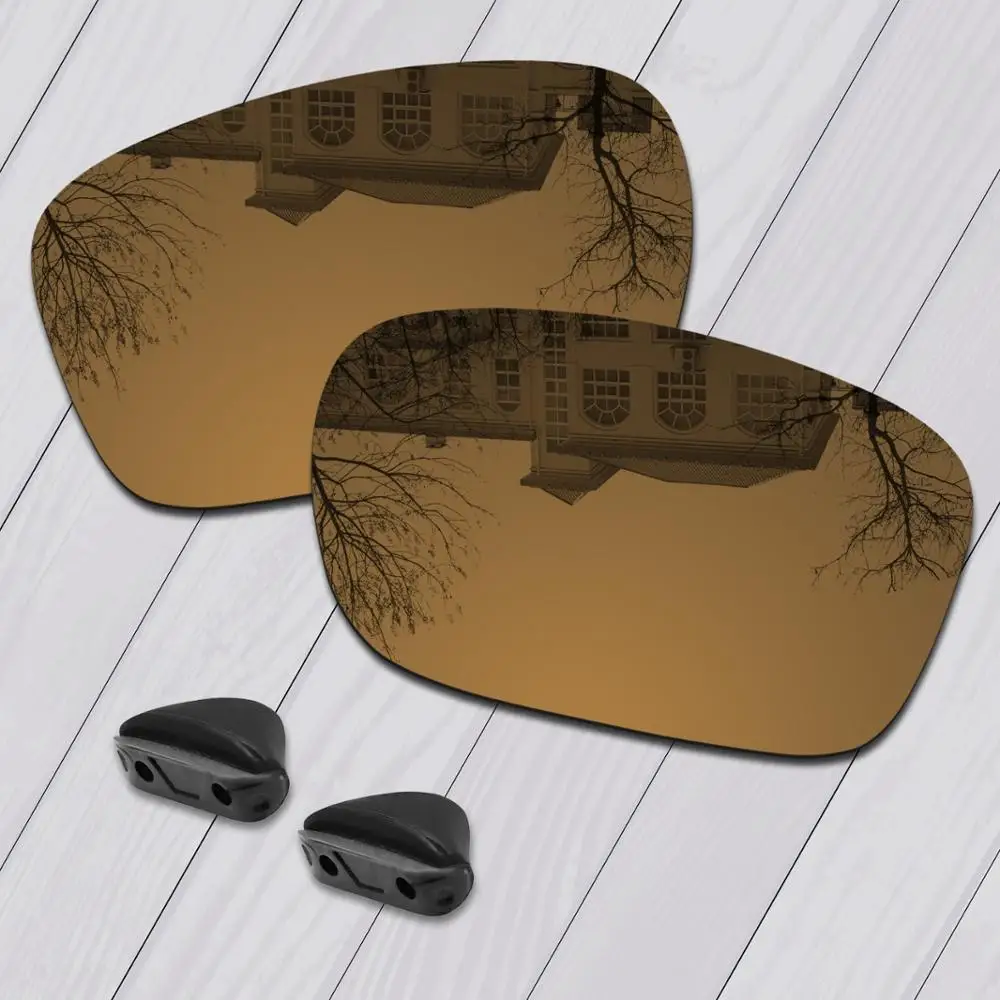 Bronze Golden E.O.S поляризованные Сменные линзы и черные носовые упоры для солнцезащитных очков Оукли с двойным краем OO9380-различные цвета - Цвет линз: Bronze Golden