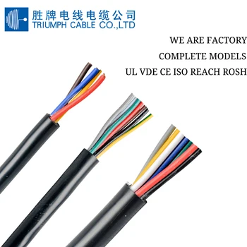 

TRIUMPHCABLE / SHENGPAI Black High flexible 10 M RVV 1.0 mm 2/3/4/5 cores strand copper power wire soft cables multi core cable
