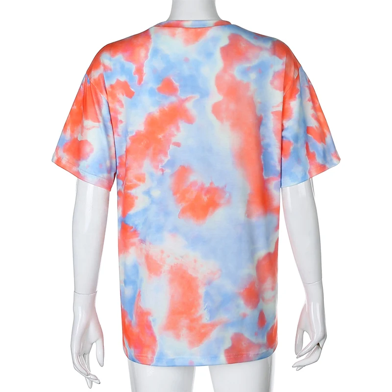 Darlingaga Casual Tie Dye Two Piece Set Women Tracksuit Fashion Summer Top and Biker Shorts Matching Sets Outfits Sportswear New