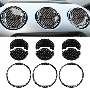 

9pcs Carbon Fiber Car Air Outlet Vent Trim Cover Fit For Ford Mustang 2015 2016 2017 Left Driver Side Car Accessories