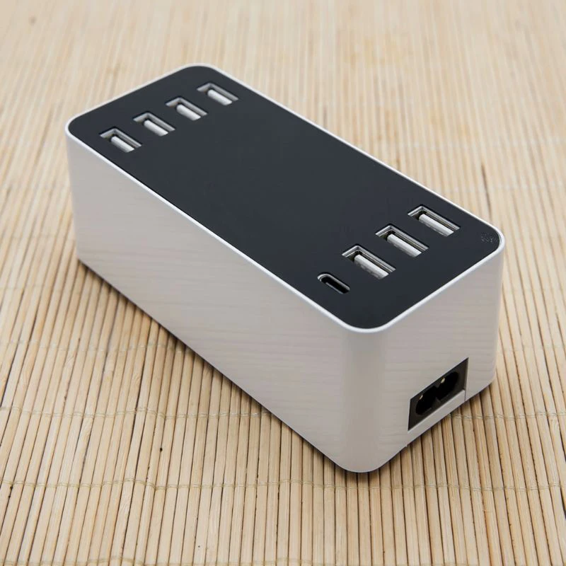 7 портов Usb 1X Тип C розетка зарядное устройство с напряжением тока ЖК-дисплей для смартфонов планшетных ПК(ЕС вилка