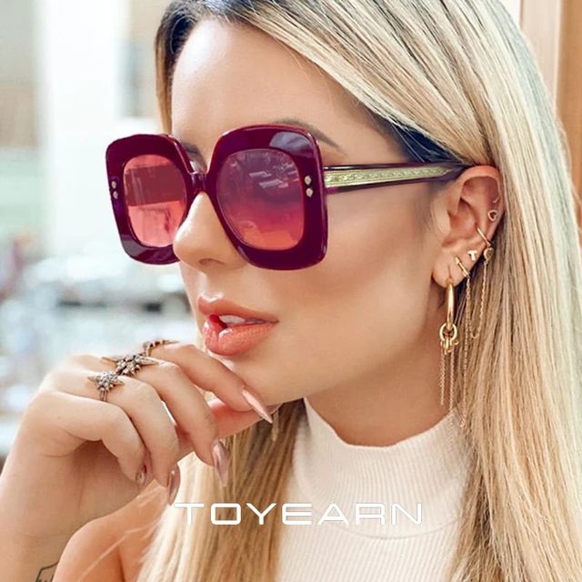 Oversized Square Sunglasses Women 2020 Luxury Brand Fashion Rivet