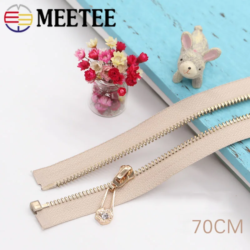 Металлическая молния с открытым концом Meetee 5 #50 80 см автоматическая застежка
