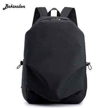 

Bokinslon Casual Student Backpack Male Drawstring Oil Wax Canvas Bag Diagonal Man Travel Backpack