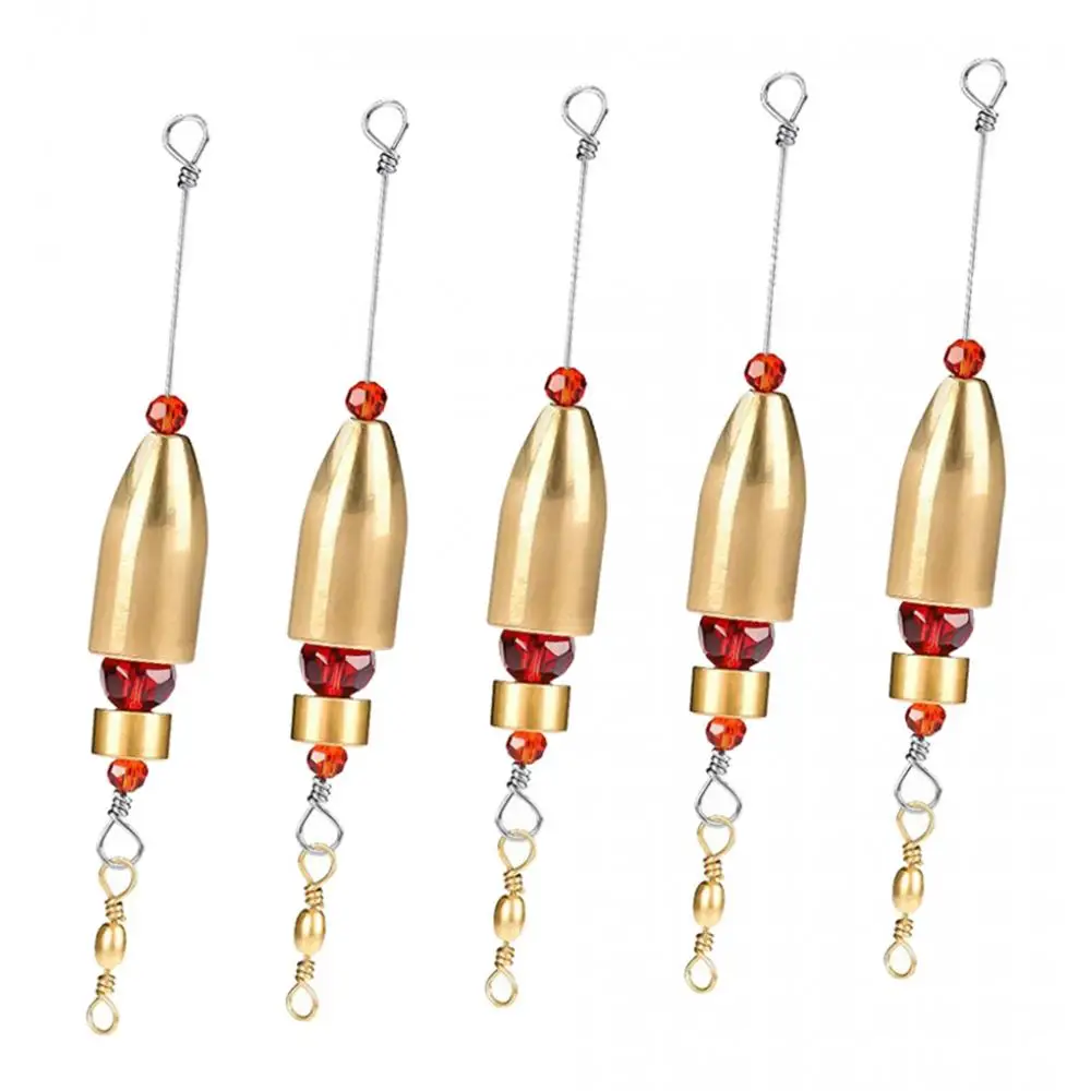 5 Packs Brass Carolina Ready Rig Fishing Rig Sinker Weights Terminal Tackle Fishing Tools
