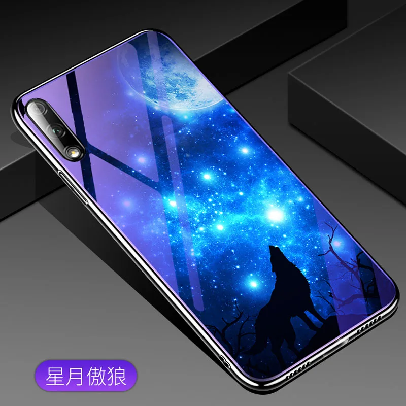 Для huawei Nova 5i Pro 4 4E 5 Чехол 7H анти-Взрывающийся синий свет закаленное стекло задняя крышка для Honor 9X Pro 10 Lite 20 7X 8X 8C - Цвет: Style 1