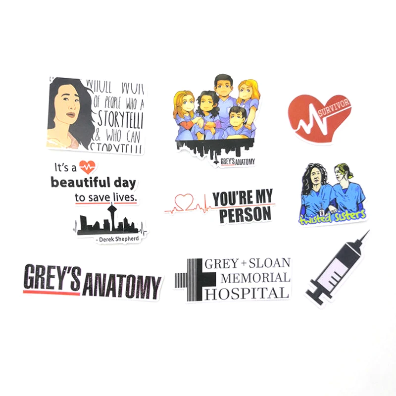 21 шт. Greys анатомическая наклейка s для мотоцикла ноутбука скейтборда багажные сумки аксессуары для ноутбука автомобильный Декор Водонепроницаемая наклейка