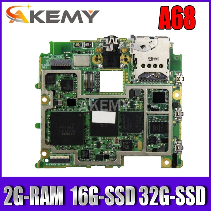 For Asus PadFone2 A68 motherboard A68 Mobile phone Mainboard Logic board System Board 2G-RAM  16G-SSD 32G-SSD