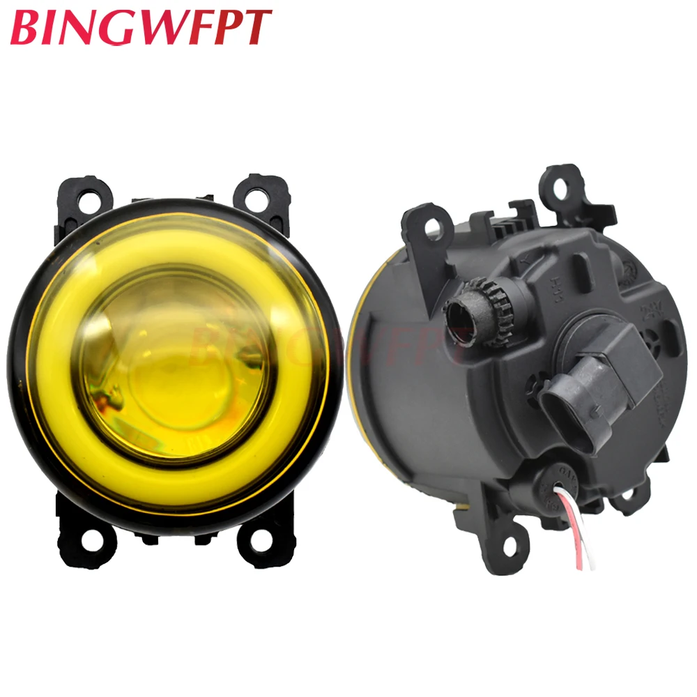 2x Car Accessories LED Fog Light Angel Eye with Glass len For Renault Sandero Stepway Hatchback 2008- For Megane 3 2008