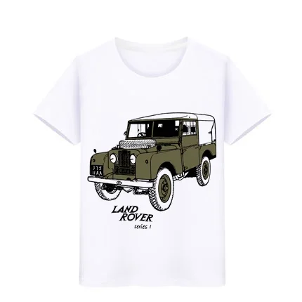 Блузка для мальчиков и девочек; футболки; детские топы; Teeshirts Land Car Rover 90; полностью совершенство; модель SUV; футболка; детская футболка для скейтборда - Цвет: Белый