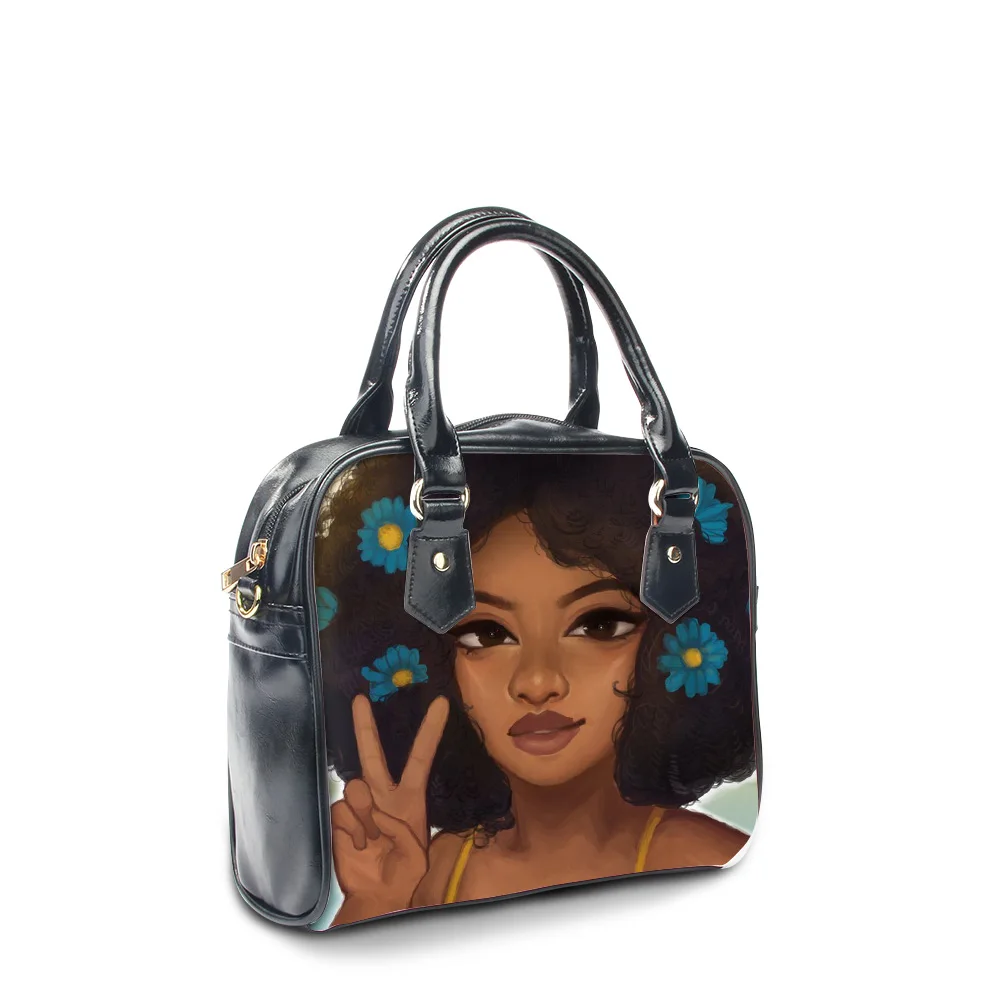 FORUDESIGNS, женские сумки, черные, для девушек, волшебные, африканские, из искусственной кожи, сумки на плечо, женские, роскошный дизайн, сумки с верхней ручкой, женские сумки