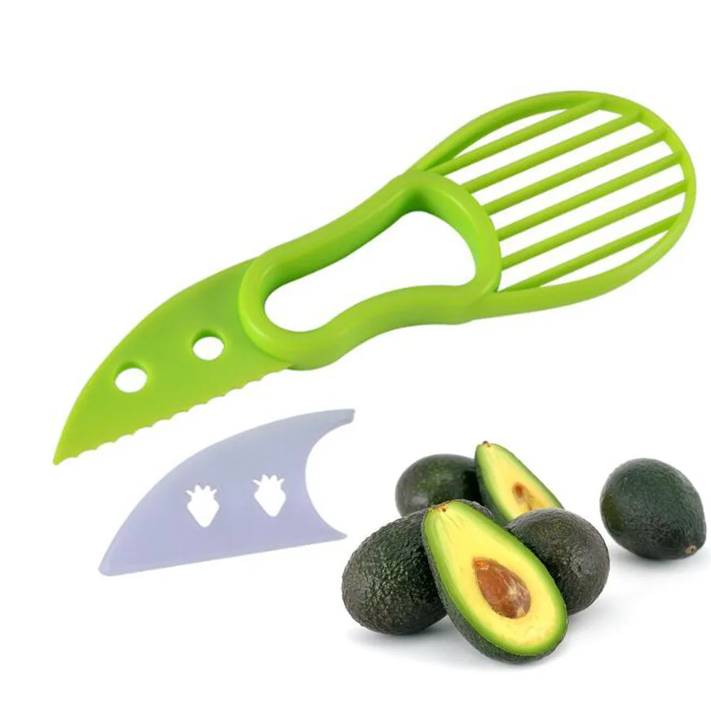 

Multi-function 3-in-1 Avocado Slicer Shea Corer Butter Peeler Fruit Cutter Pulp Separator Plastic Knife Kitchen Vegetable Tools
