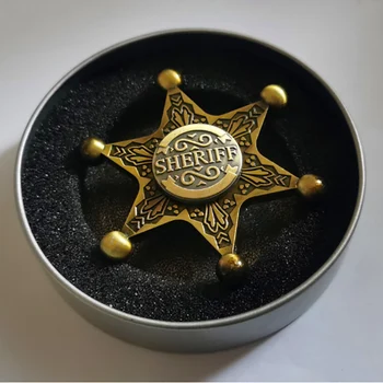 Fingertip Gyro Sheriff Badge Decompression Stress Relief Anti-Stress Toys Metal Alloy Fidget Spinner Adult Gift