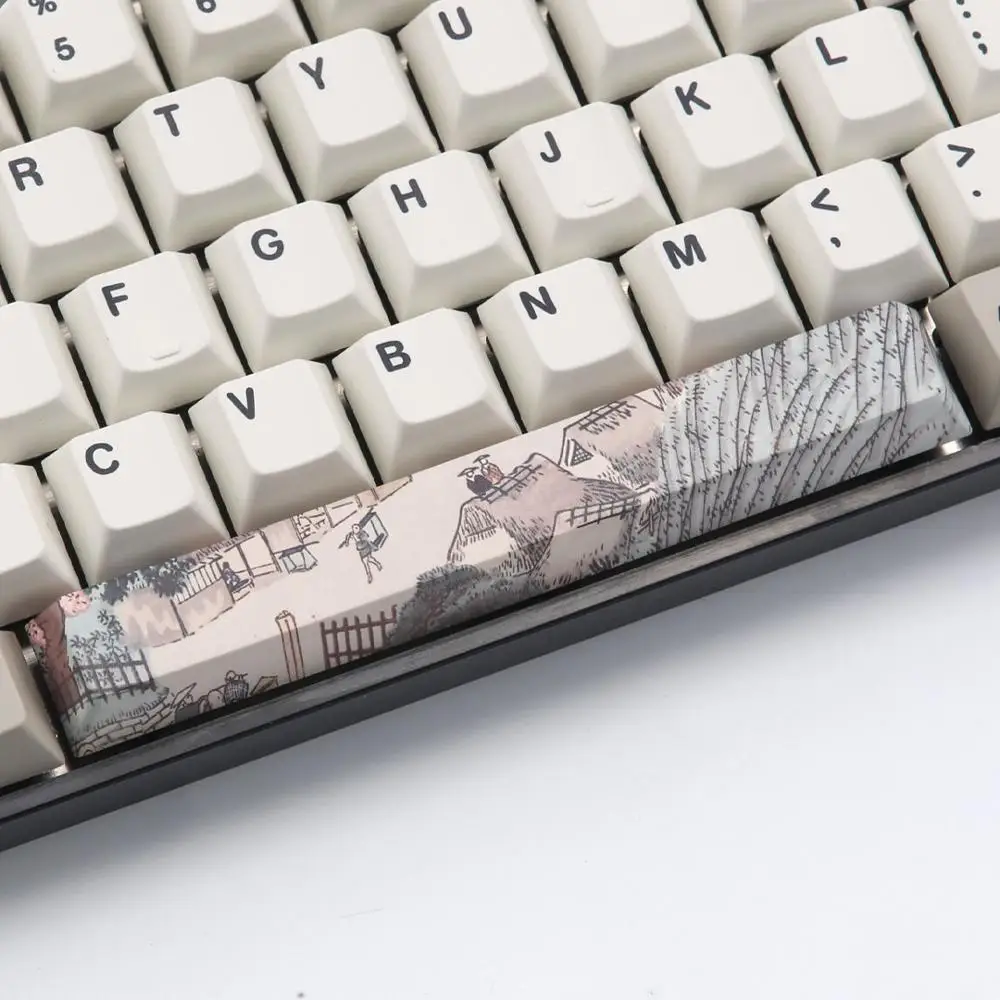 Пять Сторон краситель подложка Spacebar PBT 6.25U Вишневый профиль keycap для DIY